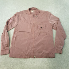 Pretty Green Mens Jacket Large Pink Nude Overshirt Shimmer Casual Mod Liam Field