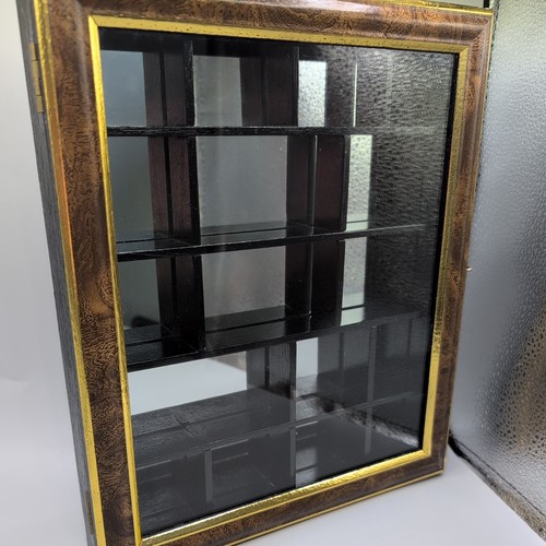 Wooden mirrored display curio - wooden,