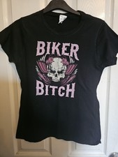 Ladies Biker Slogan Skull