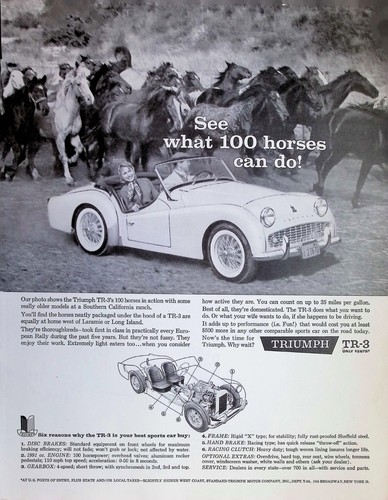 Original 1958 triumph tr 3 - original, ad:
