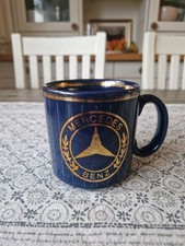 Mercedes-Benz World Vintage Coffee Mug Blue and Gold