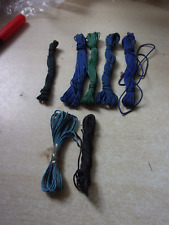 Meccano 7 Hanks Of Black, Blue & Green Cord - Some A Bit Unravelled