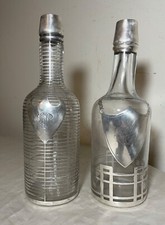 pair antique ornate sterling