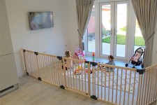 Safetots Room Divider Wooden, Baby Safety, All Sizes, Natural Wood, 76cm High