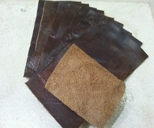 Brown Vintage Aged 100% leather 15cm x 7.5cm offcuts 10 pieces 1.1mm Craft Patch