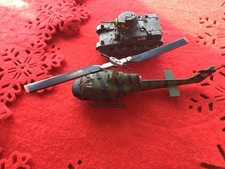 2 x Corgi Die Cast  Vehicles , M3 Stuart L. Tank + Bell Iroquois Helicopter 