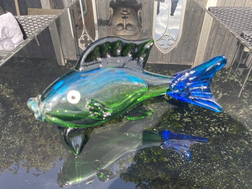 Large handmade glass fish - handmade,