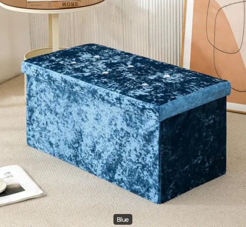 Crushed velvet ottoman - velvet,