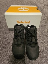 Timberland Euro Rock Mid Lace Boots Jet Black Nubuck TB OA43NR O01 Toddler 8.5