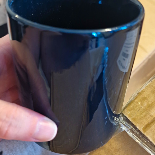 Glossy blue black - blue, ceramic