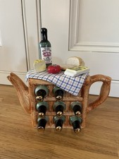 Vintage Teapottery French Picnic /Wine Cellar TEAPOT 1996 Swineside England