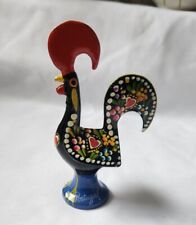 Traditional Portuguese Black  Rooster Galo de Barcelos Figure,5.1",Portugal 