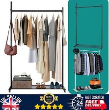 Heavy Duty Clothes Rail Hanging Garment Rack Shoe Storage 4 Hooks Open Wardrobe