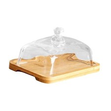 Wooden Cake Stand with Glass