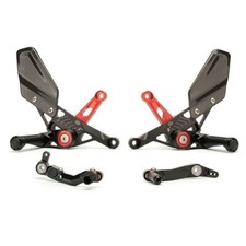 Gilles MUE2 Adjustable Rearset Kit Black & Red MV AGUSTA F3 675 2013 - 2016