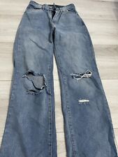**WOMENS RIPPED BLUE JEANS FROM ISAWITFIRST SIZE UK 4**
