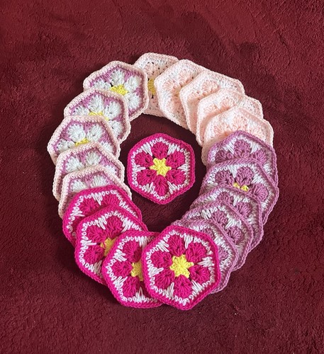 Hexagon african flowers granny - hexagon,