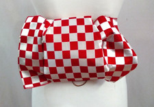 Obi Sash For Kimono Red White Checked Two Pieces Unbranded