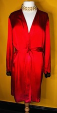 La Senza SILK dressing Gown Red 12/14 VTG style Retro Feel