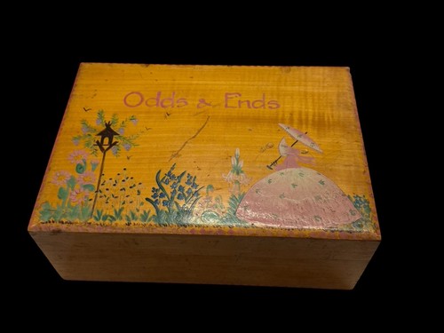 Vintage wooden box odds - vintage,