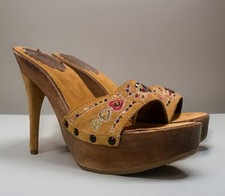 Vtg Y2K 90s Suede Embroidered