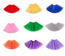 Lady Girl Sparkly Tutu Skirt Retro 80s Fancy Dress Dance Halloween Hen Party