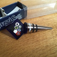Ragazzi Murano Venice Italy MILLEFIORI Glass Wine Bottle Stopper BNIB