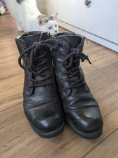 Black Clarks Lace Up Zip Boots
