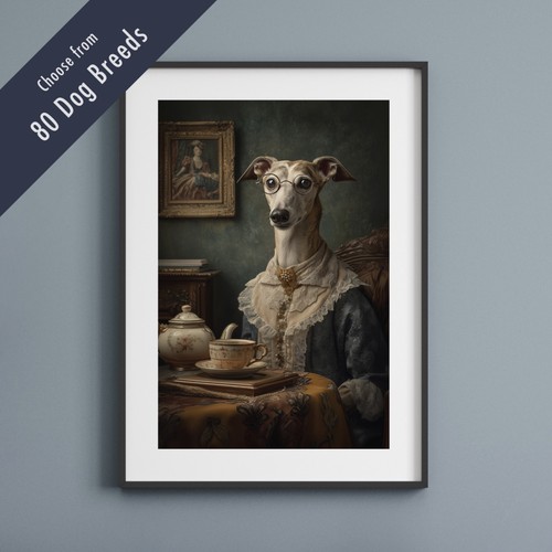 Funny dog tea party - tea, –