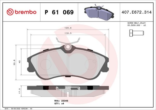 Brembo front brake pad set - brake,