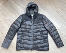 MENS BLACK G-STAR RAW ATTACC QUILTED HOODED JACKET, SIZE XL