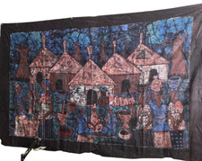 African batik wall hanging - african,