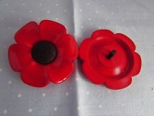 18mm Red Poppy Buttons on a
