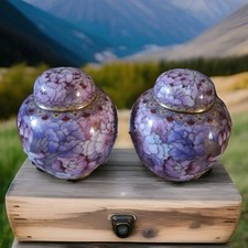 Ginger Jar Cloisonne Pink Purple Colourway Excellent Pair 