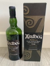 Ardbeg Islay single Malt Scotch Whisky 10 years old Empty Bottle And box