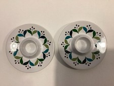 Sagaform Egg Cups. Two Ceramic Saucer Style Egg Cups.