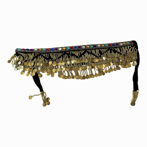 Gold beaded coin - beaded, dance