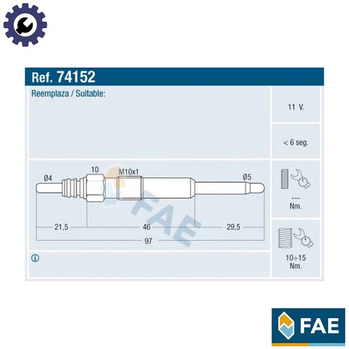 Glow plug 74152 - glow, skoda