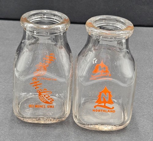 Glass milk bottles - bottles, pint