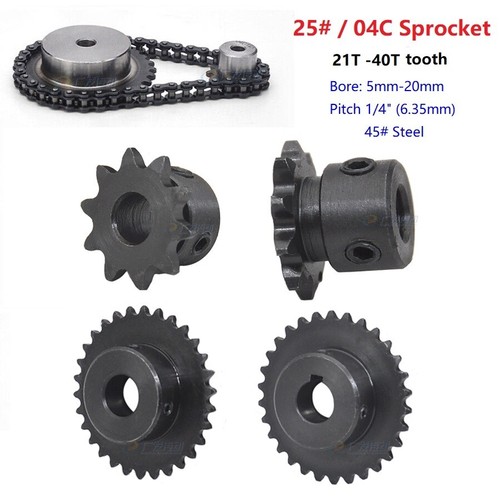 Roller chain sprocket 04c - #25,