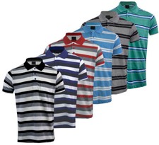 Mens Short Sleeve Striped Polo