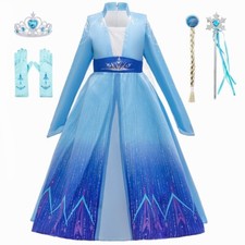 ELSA Dress Up Girls Princess Costume & Accessories Halloween Fancy Party Outfit