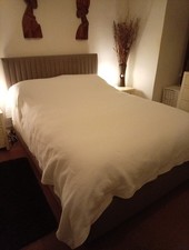 Zara White Cotton Heavy Weight Double Bedspread/throw