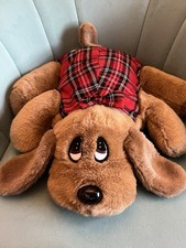 Vintage Berkertex Littlewoods Puppy Dog Hot Water Bottle Cover Tartan Soft Plush