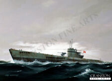 WW2 submarine naval art post