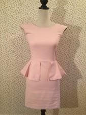 Zara Woman Blush Pink Tulip Peplum Dress. Size Small