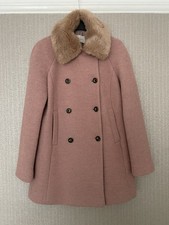 Zara Wool Blend Dusty Pink Double Breasted Blazer Coat Jacket. Size XS