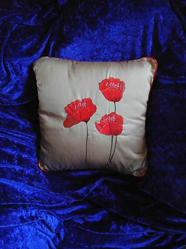 Vtg large silk opium - opium, poppy