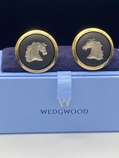 Vtg Wedgwood Cufflinks Black