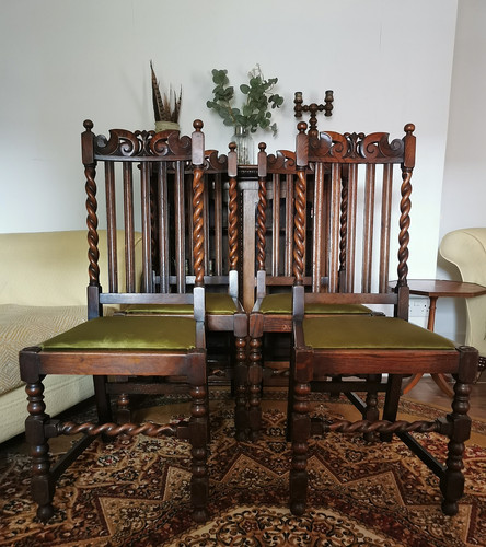 Set antique dining chairs - set, of
